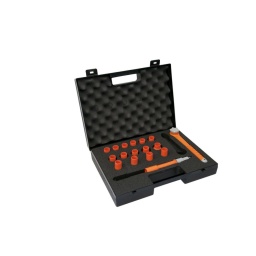 Coffret de douilles et accessoires 3/8'' isolés 1000V - 8 à 23 mm - 17 pièces
Isolation selon IEC 60900
Chrome Vanadium
Coffret en matière plastique robuste