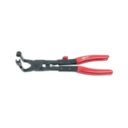 Pince à collier coudée
- pour le montage et démontage de colliers auto-serrants
- coudée a 110°
- machoires pivotantes
- système de verrouillage
- poignées gainées de pvc