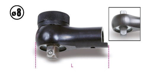 Cliquet réversible 1/4 pour clés dynamométriques 604B/5 et 604B/10 avec entraînement 8 mm