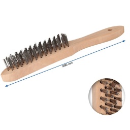 Brosse métallique acier à 4 rangées, L. 290mm