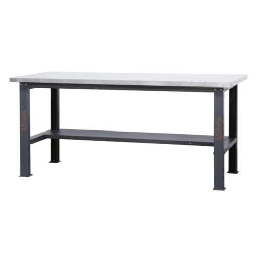 Etabli simple longueur 2,1m avec plan de travail inox C58BC-X2,1
