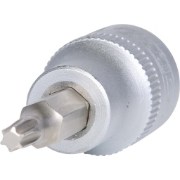 Torx
Carré d'entraînement intérieur selon DIN 3120 / ISO 1174 avec encoche pour verrouillage par bille
avec embout tournevis nickelé serti
Pour une utilisation manuelle
Finition satinée
Chrome Vanadium