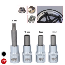 Pour le démontage des jantes OZ en plusieurs parties
Egalrement pour jantes BBS, AMG, RH...
Carré d'entraînement intérieur selon DIN 3121 / ISO 1174 avec encoche pour verrouillage par bille
Montage et démontage sans dommage et dans les règles de l'art
Pour la rénovation et l'embellissement jantes
Finition satinée
Chrome Vanadium