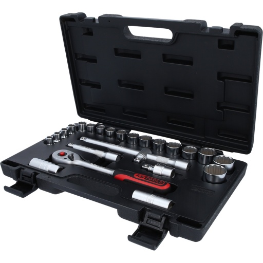 Coffret de douilles 1/2'' 12pans 24 pcs