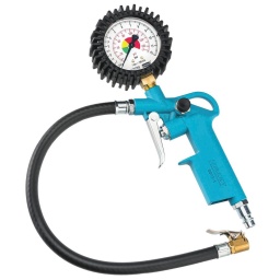 Pistolet de gonflage tuyau 400mm raccord femelle 1/4"
Poignée avec gâchette et bouton à décompression (utilisation avec une seule main).
Tuyau avec embout intégré.
Pression max. : 8 bar.
Poignée avec dispositif de suspension.
Plage de mesure du manomètre : 0 -12 bar - Graduation : 0,1 bar.
Tuyau flexible, longueur : 400mm.
Diamètre du manomètre : 63mm.
Poids net : 0.41kg.
POIDS 
0,411KG