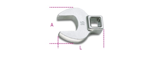 Clé à fourche à patte de coq avec carré femelle 3/8” 15mm