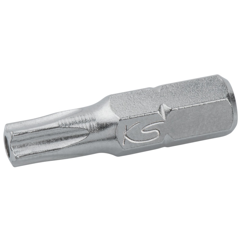 Embout De Vissage TORX Percé KS Tools - Taille T15, Entraînement 10 Mm, Longueur 30 Mm - En Acier Nickelé