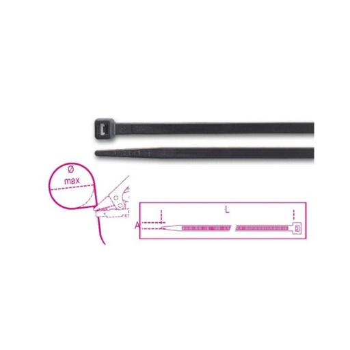 Collier nylon couleur noir r&eacute;sistant aux UV 9x1220mm 