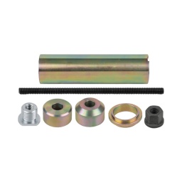 Jeu d'outils pour lr démontage des silent-blocs arrières - mercedes
- pour le montage et démontage des silent-blocs de l'essieu arrière
- utilisation avec vérin hydraulique
Vérin hydraulique conseille : 16t (440.0005). 22t (440.0010)
utilisation : mercedes classe c. e. s
composition :
bague de démontage
douille de montage
tube de pression
bague de retenue. montage
vis de force. m14. 250 mm adaptateur. m22-m14
ecrou à embase. m14