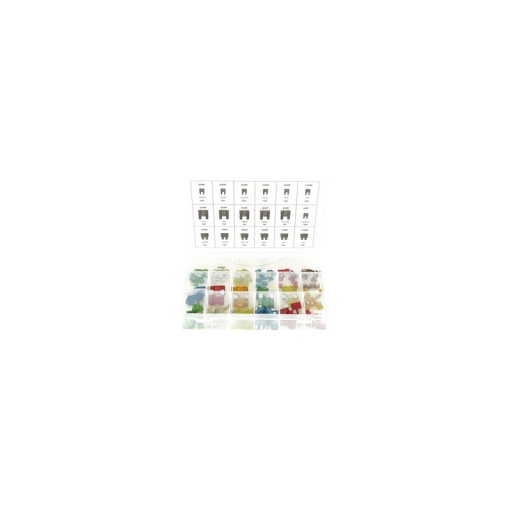 Assortiment de 166 fusibles enfichables mini-standard-maxi