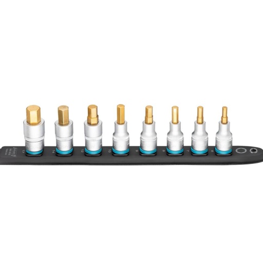 Douille tournevis 1/2" embout hexagonal sur support magnetique 8pc