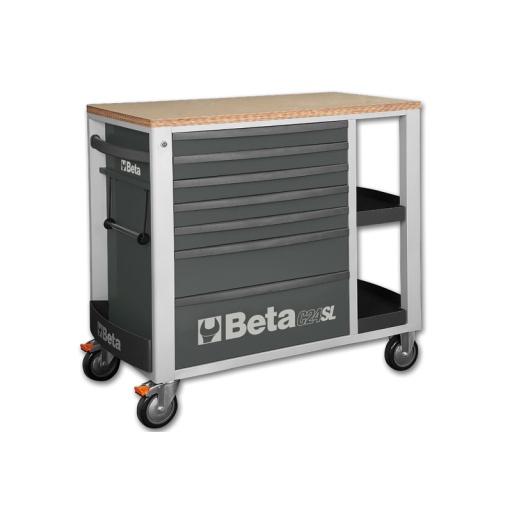 Etabli de travail mobile 7 tiroirs beta 800kg gris