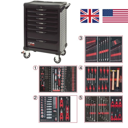 Servante d'atelier ks tools antibasculement 311 pièces