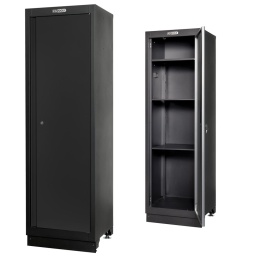 Armoire 24'' hauteur 1980 mm
1 tablette fixe et 2 ajustables incluses
Pieds réglables
Système de fermeture centralisé par serrure
3 étagères
1 barre de penderie
Dimensions :	L. 600 x P. 526 x H. 1980 mm
Poids :	55,00 kg