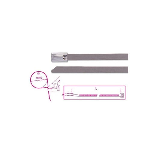 Collier autobloquant en acier inoxydable 4,6x290mm