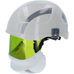 Casque : DIN EN 397 / EN 50365
Visière : Contrôle d’arc électrique parasite selon DGUV GS-ET-29 niveau d’essai W(LBP) = 318 kJ (correspond au courant de court-circuit de test
prospectif 7 kA/0,5 s) EN 166
Réglable de 53 à 63 cm