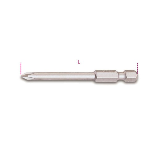 Embout long 1/4 phillips ph3 70mm 