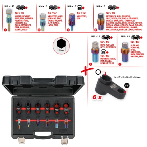 Jeu d’outils de réparation Master pour sondes d’échappement 12 pcs