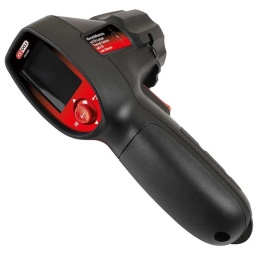 Camera infrarouge avec lampe UV
La caméra thermique est equippe d'un laser avec un ratio de distance de 30:1 et de 5 LED UV
- Outil diagnostique performant pour identifier les defauts avant leur apparition
- Diagnostique automobile: Circuit de refroidissement - identifie rapidement les fuites sur le radiateur. le thermostat et la climatisation en observant les differences de température sur les points chauds et froids 
- Mauvais contact identifies sur un cylindre
Racing pour la repartition de la chaleur du pneu 
- Chaleur vue dans l'échappement indique une restriction ou obturation du gaz d'échappement 
- température sur les roulements 
- Cablage. Circuit de refroidissement. chauffageElectricité pour construction 
Utilisable aussi dans le bâtiment
- diagnostic et test sur chauffage. ventilation et climatisation. 
- Circulation au niveau du chauffage centrale 
-Localiser des tuyaux chauds sous carrelage par exemple. 
- Le flux dand les radiateurs - un blocage dans le flux
Ecran :
TFT couleur de 1.77 pouces (128 x 160 pixels)
Plage de températures :
-30 °C - 650 °C (-22 °F - 1 202 °F)
Precision :
(etalonnage effectue a température ambiante 
de
23 °C ± 2 °C)
?0 °C : ±1.5 °C ou ±1.5 % de la mesure. la valeur la 
plus elevee s'appliquant. (?32 °F : ±3 °F ou ±1.5 % de 
la mesure. la valeur la plus elevee s'appliquant).
?-10 °C a <0 °C : ±2 °C(?14 °F a <32 °F : ±4 °F)
<-10 °C : ±3 °C<14 °F : ±6 °F) 
Temps de reponse : 
(95 %)
<125 ms (95 % de la mesure)
Reponse spectrale :
8 a 14 microns
Emissivite : 0.10 a 1.00
Coefficient de température : ±0.1 °C/°F ou ±0.1 %/°C de la mesure. la valeur la plus elevee s'appliquant.
Repetabilite : (% de la mesure) ± 8 % de la mesure ou ±1.0 °C (2 °F). la valeur la plus elevee s'appliquant.
Capteur d'imagerie thermique : Technologie IR-EX™ (capteur IR matriciel avec capteur CMOS)
Resolution en imagerie : 16 384 pixels (128 x 128 pixels - Interpolation)
Champ de vision : (H x l) 30 °
Limite de détection supérieure  : 650 °C
Sensibilite de l'imagerie thermique : 150 mK
Palettes de couleurs : 3 : Fer chaud (Hot Iron). Arc-en-ciel (Rainbow). Gris (Greyscale).
Format d'enregistrement d'images : Bitmap (.BMP)
Alimentation 3 piles AA de 1.5 V
Longevite des piles : 12 heures avec laser et retroeclairage allumes.
Poids : 300 g
Dimensions : (185 x 54 x 104) mm (7.3 x 2.1 x 4.1) pouces
Temperature et humidite d'utilisation :
0 °C a 50 °C (32 °F a 122 °F) 10 % à 90 % d'humidite relative sans condensation a 30 °C (86 °F)
Temperature d'entreposage : -20 °C a 60 °C (-4 °F a 140 °F). sans piles.
Altitude d'utilisation : 2 000 mètres au-dessus du niveau de la mer
Altitude d'entreposage : 12 000 mètres au-dessus du niveau de la mer
Essai de chute : 1.2 m (3.94 pieds)
Vibrations et chocs : CEI 60068-2-6 2.5 g. 10 a 200 Hz. CEI 60068-2-27. 50 g. 11 ms.
CEM : EN61326-1:2006 EN61326-2:2006
