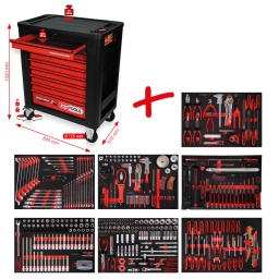 Composition pour servante d&rsquo;atelier Performanceplus P15 avec 397&nbsp;outils pour 7&nbsp;tiroirs