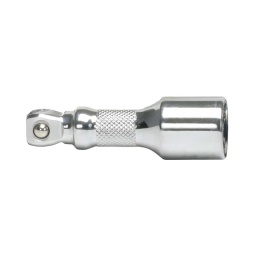 Rallonge articulée 1/2 

- longueur 75mm - finition polie chromee
- profil strie
- la forme du carré permet de faire pivoter la douille sur 20°