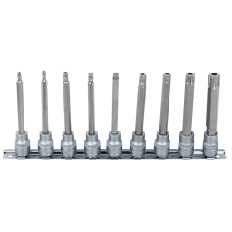 TORX® percé
Carré d'entraînement intérieur selon DIN 3120 / ISO 1174-1 avec encoche pour verrouillage par bille
Version longue
Embout en acier nickelé
Pour une utilisation manuelle
Finition satinée
Chrome Vanadium
Comprend un rail de rangement