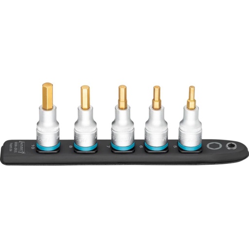 Douille tournevis 1/2" embout hexagonal sur support magnetique - 5pc