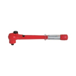 Clé dynamométrique 1/2" isolée 1000 volts
- poignée ergonomique bicomposant isolée 1000volts
- cliquet 32 dents (270mm 
- norme din 60900
- 5-50nm