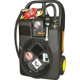 Pompe électrique 12V
Pistolet automatique

Réservoir en Polyéthylène haute densité conductif (PEHD) réalisé par roto-moulage
Conduite de remplissage avec dispositif pare-flammes en acier
Bouchon avec évent intégré en aluminium
Support pistolet en polyéthylène
Roues en caoutchouc gonflables
Certifié ATEX
Dimensions: 90x53x38cm
Poids: 20 kg
