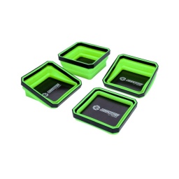 Jeu de 4 coupelles magnétiques pliables en silicone COMPETITION
pour le rangement de vis, écrous, clous et autres petites pièces
Facile à plier et à empiler lorsqu'il n'est pas utilisé
Bords flexibles et réglables sur les barquettes pour un retrait facile
Collier en plastique renforcé ABS pour plus de stabilité
Pied caoutchouté avec aimant qui protège les surfaces de travail et assure un maintien sûr
silicone résistant