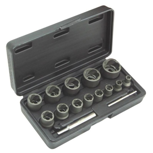 Coffret douilles choc helicoïdales écrous endommages ø6-27mm (17 pcs)