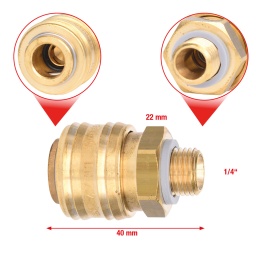 Utilisable d'une main
Se verrouille lors du couplage
Taille 22
En laiton
Longueur nominale 7,2 mm
