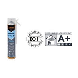 Multi Foam - Mousse polyuréthane isolante
Caractéristiques :
- Mousse PU professionnelle de haute qualité
- Bonnes performances thermiques
- Forte résistance à la traction, à la compression et à la coupe


MODE D'EMPLOI :
Retirez le bouchon et vissez la canule sur la valve. Agiter au moins 20 fois avant utilisation. 
Pour appliquer la mousse, retourner la cartouche et appuyer sur l'applicateur. 
Lors de la fixation des cadres de fenêtres, maintenir le cadre en place pendant au moins 24 heures. 
Attendre le séchage complet avant de peindre ou de plâtrer. 
Protéger les yeux pendant son utilisation ; porter des gants et un équipement de protection. 
Les supports doivent être propres et nettoyés (sans graisse ni poussières). 
Il est important d'humidifier légèrement le support avant utilisation, afin d'améliorer l'adhérence et la densité de la mousse.
Depuis le 24 août 2023, une formation est obligatoire pour les utilisateurs professionnels et industriels.