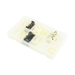Jeu de clips de fixation - écrous en plastique
composition réf constructeur :
9018905013 x 30
9018906013 x 20
128100231. 9018906001 x 30
0128100501. 999100402 x 40
mu480034 x 25
n379830s x 40
75521611000. 96706p0105 x 30
1370853. 441035555 x 40
9018906157 x 20
a0019882981 x 25
7703081184 x 25
83468473 x 25