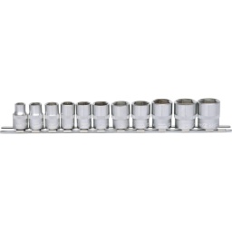 6 pans
Système FlankTraction
Selon DIN 3124 / ISO 2725
Carré d'entraînement intérieur selon DIN 3120 / ISO 1174-1 avec encoche pour verrouillage par bille
Pour une utilisation manuelle
Finition satinée
Chrome Vanadium
Comprend un rail de rangement