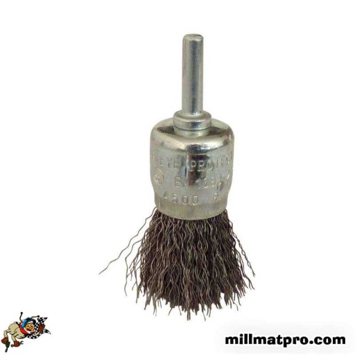 Brosse métal sur tige dia 25mm 