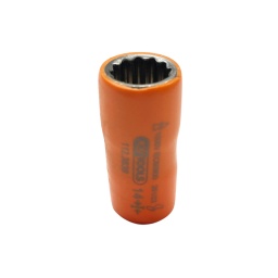 Isolation selon IEC 60900 
Selon ISO 691, ISO 1174-1, ISO 1711-1 et ISO 2725-1 
Carré d'entraînement intérieur selon DIN 3120 / ISO 1174-1 avec encoche pour verrouillage par bille 
12 pans 
Pour une utilisation manuelle ou avec visseuse 
Diamètre extérieur de l'isolation optimisé 
Chrome Vanadium 

