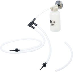 Permet de purger les systèmes de freins et d'embrayage des motos-Aimant de fixation sur châssis, par ex.-Avec 3 adaptateurs