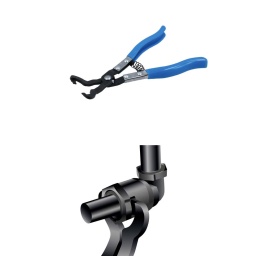 Pince à ressort de déconnexion de conduites d'air, conçue spécifiquement pour appuyer sur les boutons de déverrouillage ou les languettes de verrouillage des connecteurs rapides Voss 214 de 6 mm
tels qu'ils sont utilisés sur les systèmes de freinage pneumatique poids lourds de divers véhicules Iveco. 
Les poignées à ressort et les mâchoires inclinées permettent une utilisation d'une seule main et un accès facile dans les espaces restreints, avec un revêtement en vinyle pour une meilleure prise en main et un plus grand confort.

Permet de déconnecter le connecteur rapide Voss 214 sur les systèmes de freinage pneumatique de poids lourds.
Longueur : 215 mm ; Largeur de mâchoires : 6 mm.
Les applications comprennent les véhicules : Iveco EuroCargo, Strallis, etc.
Réf. OEM : 99387052, 99387053, 99387054.
Des tailles plus grandes sont également disponibles, voir les références 8962 (8 mm), 8963 (10 mm), 8964 (12 mm).