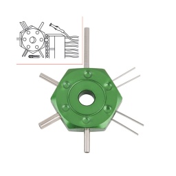 Extracteur de cosses
- outillage de précision pour les defauts de connexion
- lors du processus d'extraction. les crochets sont pousses par les fourchettes vers les bornes du connecteur
- le câble avec fiche peut alors etre facilement retire
- 6 differents extracteurs de cosses