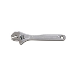 Clé à molette à ouverture graduée. chromée 150mm - ouverture de la mâchoire mobile avec rotation de là molette vers la droite 
- tête inclinée de 22.5° avec echelle millimetrique et en pouces 
- ouverture: 24mm - qualité premium beta depuis 1939
