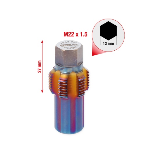 Taraud avec boulon de guidage pour capteurs de filtres à particules M22x15