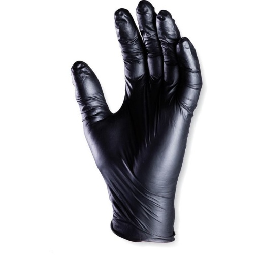 Boite de 100 gants jetables noir ambidextres en nitrile