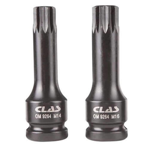 Jeu 4 douilles embouts xzn choc 1/2" m12-m14-m16-m18 L.78mm