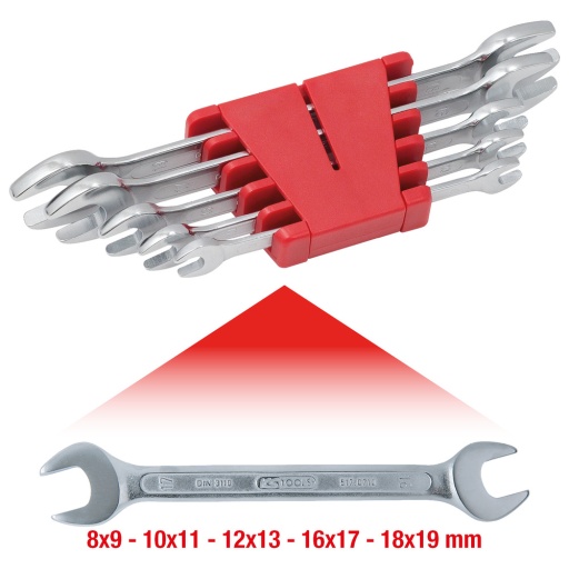 Jeu de cl&eacute;s &agrave; fourche 5 pcs 8-19mm