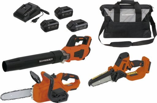 Pack 20V souffleur de jardin élagueuse sur batterie 10cm tronçonneuse 2 batteries Li-ion 4Ah 1 batterie 2Ah