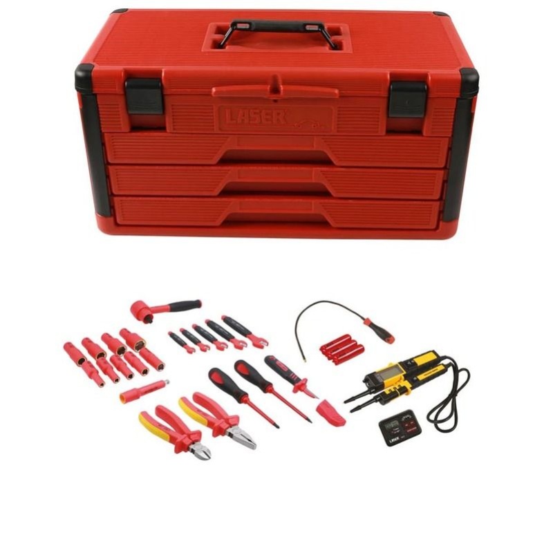 Jeu d'étiquettes et porte-clés rouge KS TOOLS 500.8015