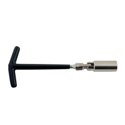 Clé à bougies d'allumage articulée de 18 mm 18 mm à 6 pans Poignée en T pour augmenter l'effet de levier Cardan pour améliorer l'accès Poignée munie d'un revêtement 16 mm/216 mm également disponibles