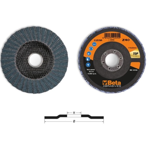 Disque à double lamelles zirconium Top line support fibre de verre 115mm 11218A grain 60