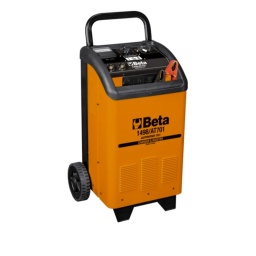 Chargeur / démarreur de batterie 12/24V sur roues
Chargeurs et démarreurs de batterie portables Autostar. Equipé de sélecteurs et d'ampèremètres permettant de réguler et d' afficher avec précision le niveau de courant de charge. 
La sécurité est assurée par des fusibles internes de protection contre les courts-circuits et les inversions de polarité ainsi que par des protecteurs thermostatiques de démarrage prolongé. 
Le Car Protection System (CPS) permet d'activer et de désactiver automatiquement la fonction Boost, protégeant ainsi à la fois la batterie et l'électronique du véhicule. Autostar : le choix professionnel pour l’entretien automobile.
Données techniques :
Alimentation (monophasée) : 230 V - 50/60 Hz
Puissance : 1800 W
Tension : 12/24 V
Courant maximal : 75 A
Courant de charge : 50 A
Courant max de suralimentation : 550 Acc
Courant de démarrage : 400 A
Capacité de charge : 600 Ah 15h
Positions de charge : 6 + boost